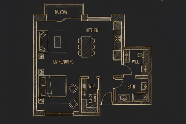 1-Bedroom floor plan